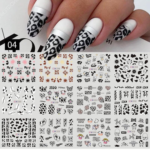 12 Designs Nail Stickers - BigDigss