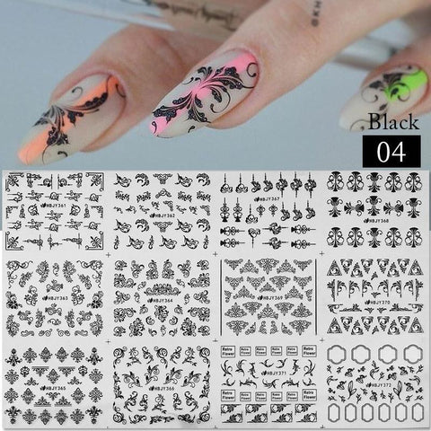 12 Designs Nail Stickers - BigDigss