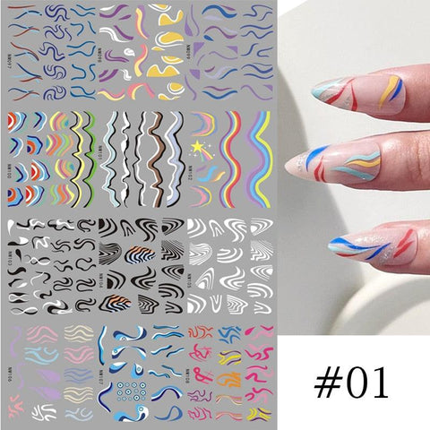 12 Designs Nail Stickers - BigDigss