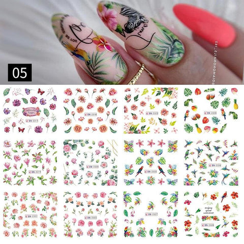 12 Designs Nail Stickers - BigDigss