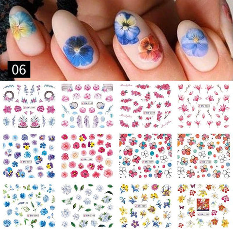 12 Designs Nail Stickers - BigDigss