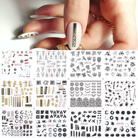 12 Designs Nail Stickers - BigDigss