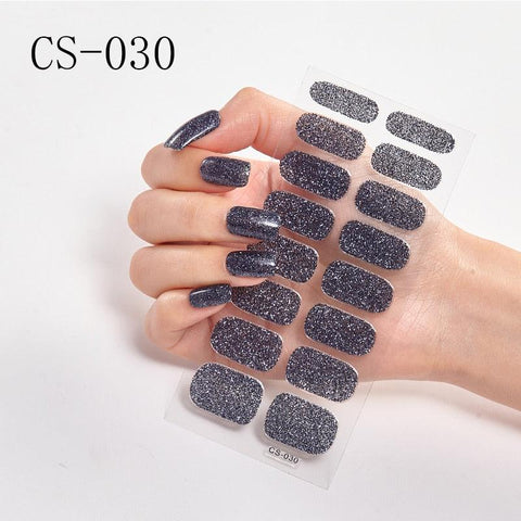 16pcs/sheet Glitter Nail Stickers - BigDigss