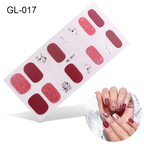 16pcs/sheet Glitter Nail Stickers - BigDigss