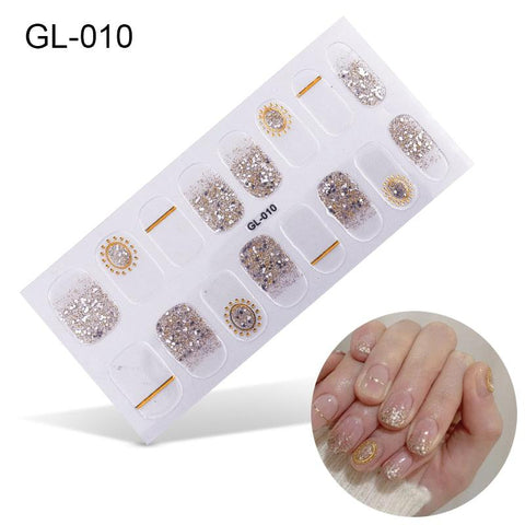 16pcs/sheet Glitter Nail Stickers - BigDigss