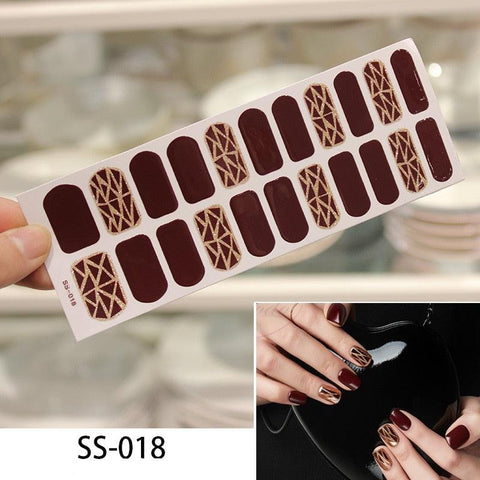 16pcs/sheet Glitter Nail Stickers - BigDigss