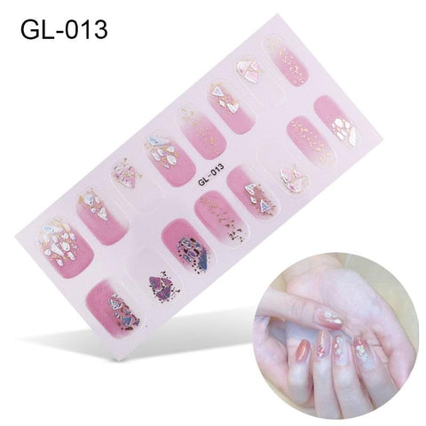 16pcs/sheet Glitter Nail Stickers - BigDigss