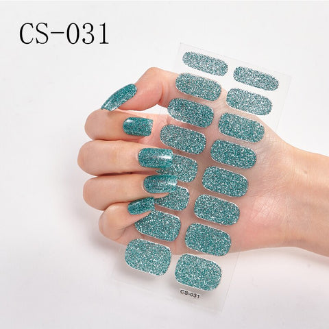 16pcs/sheet Glitter Nail Stickers